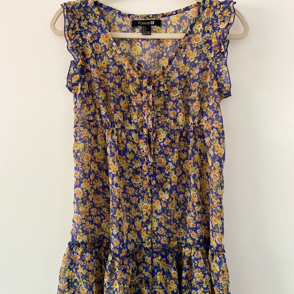 Vintage Forever21 Chiffon floral dress